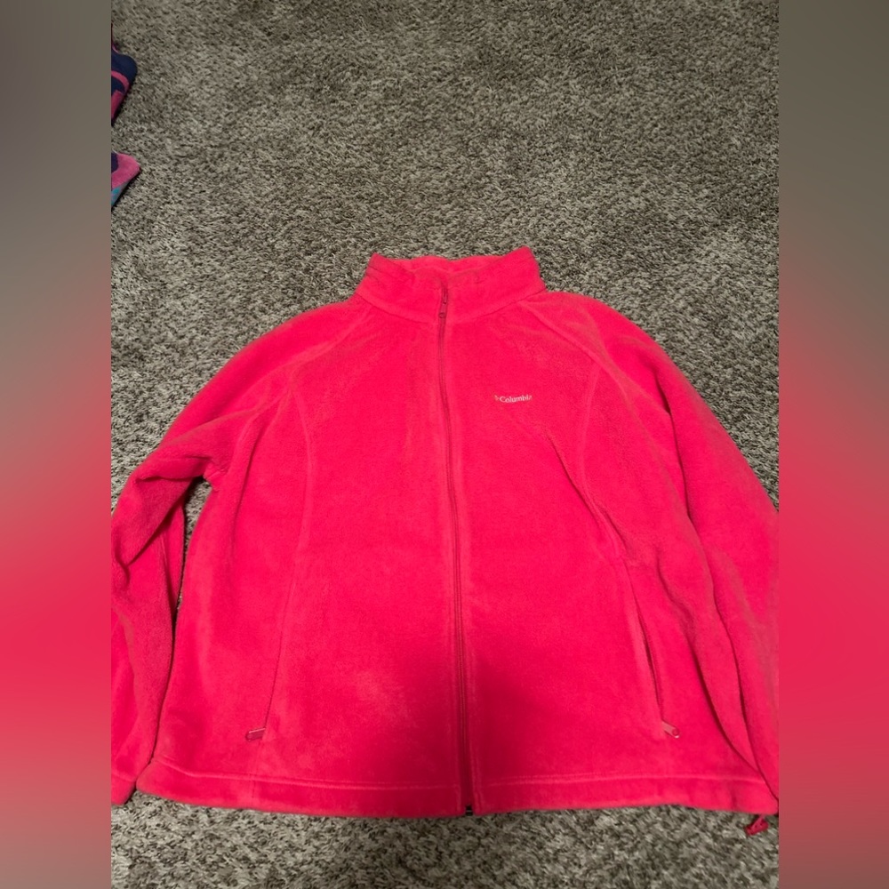 Columbia hot pink zip up jacket